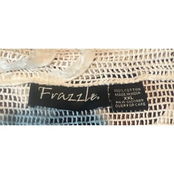 Frazzle White Sheer Embroidered abstract pattern Button-Up Cardigan XXL - Picture 2 of 6